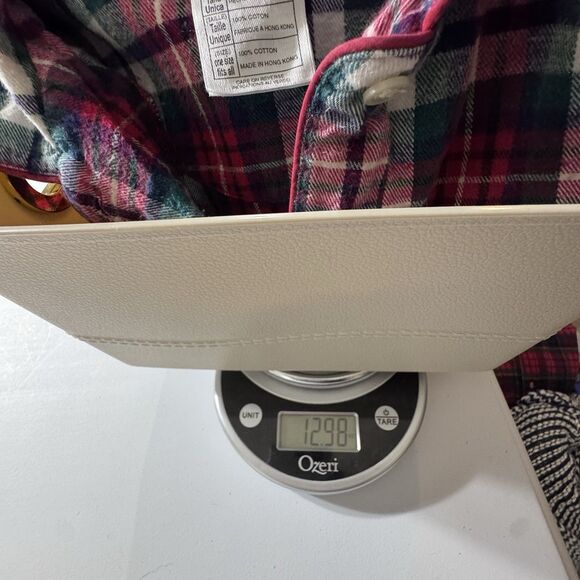 Vtg Disney Store Nightgown Womens Size OW Pooh Piglet Flannel Plaid White Red - Picture 10 of 10